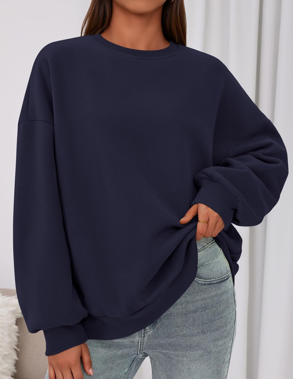 PRETTYGARDEN Sweatshirt for Women Oversized Crewneck Long Sleeve Pullover Fleece Top 2026 Fall Winter Fashion Outfits Clothes - Image 2