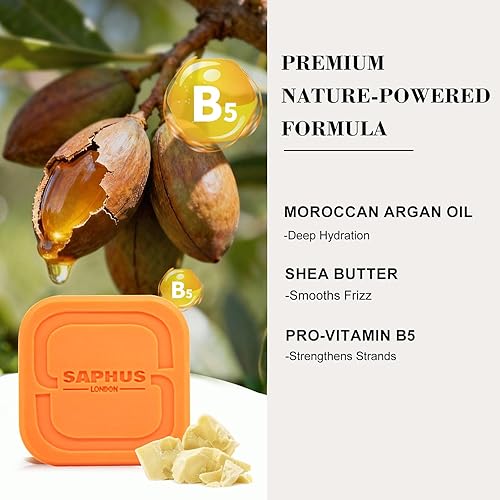 Miniatura 4 de Barra de champú de aceite de argán para cabello seco y rizado, fortalece e hidrata, cuidado del cabello, vegano, sin sulfatos, sin crueldad, paquete