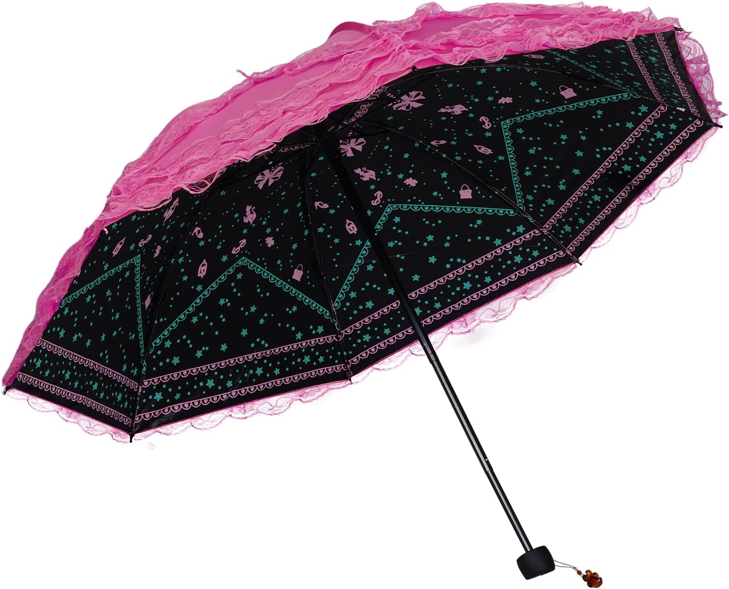 Lace Parasol Travel Sun Rain Umbrella Gothic Lolita Umbrella UV Sun Protection Vintage Foldable for Women Cosplay Photoshoot Props Party Decoration