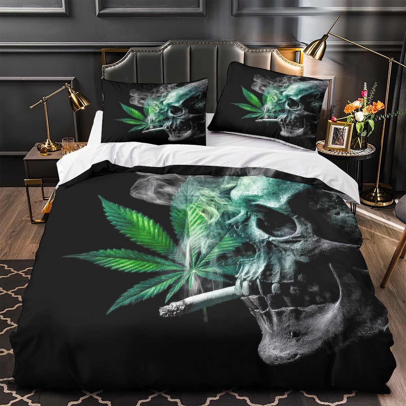 Housse de couette cactus pour chambre d'homme king size style dessin animé