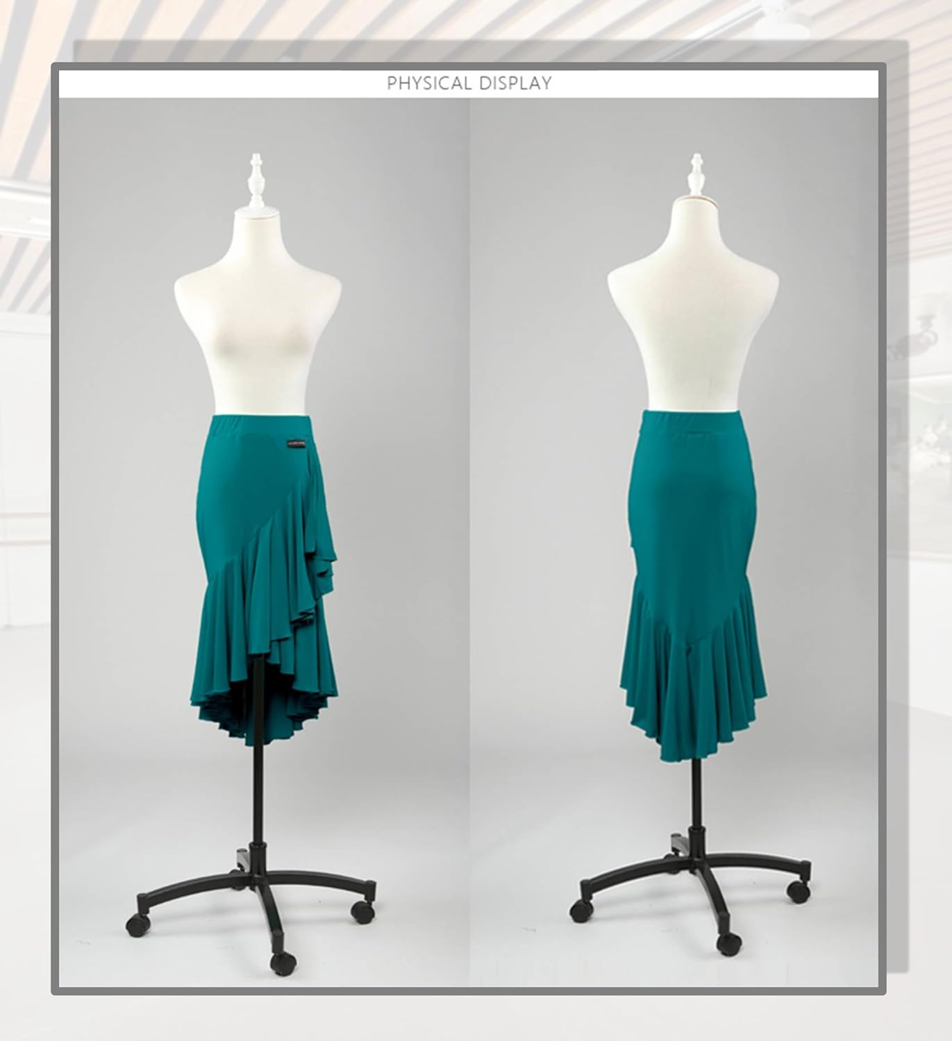 G2022 Latin Ballroom Dance Professional Lotus Leaf Style and Irregular Swing Design Skirt