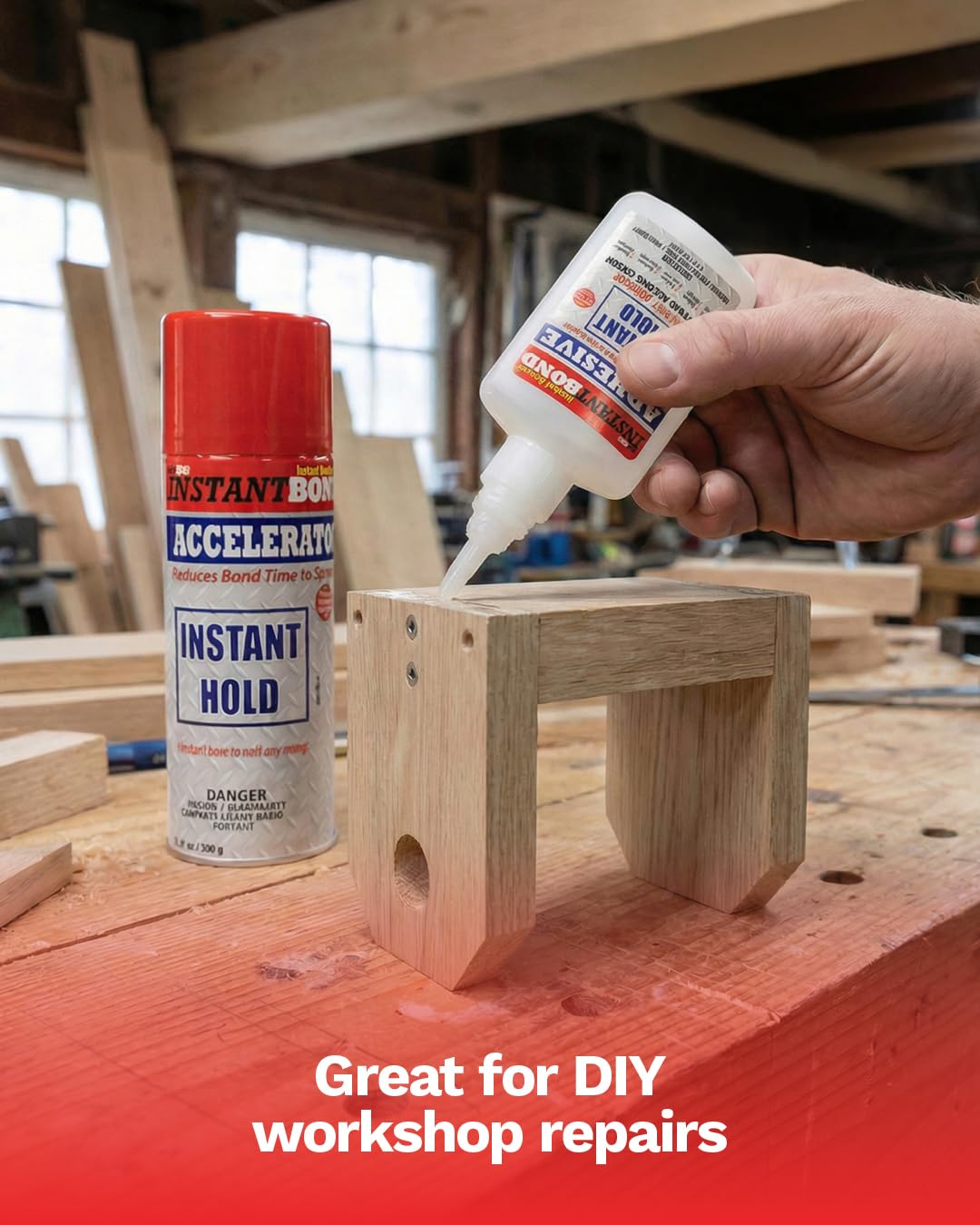 Instant Bond Super Fast Strongest Glue & Accelerator Small Kit 50ml/170g