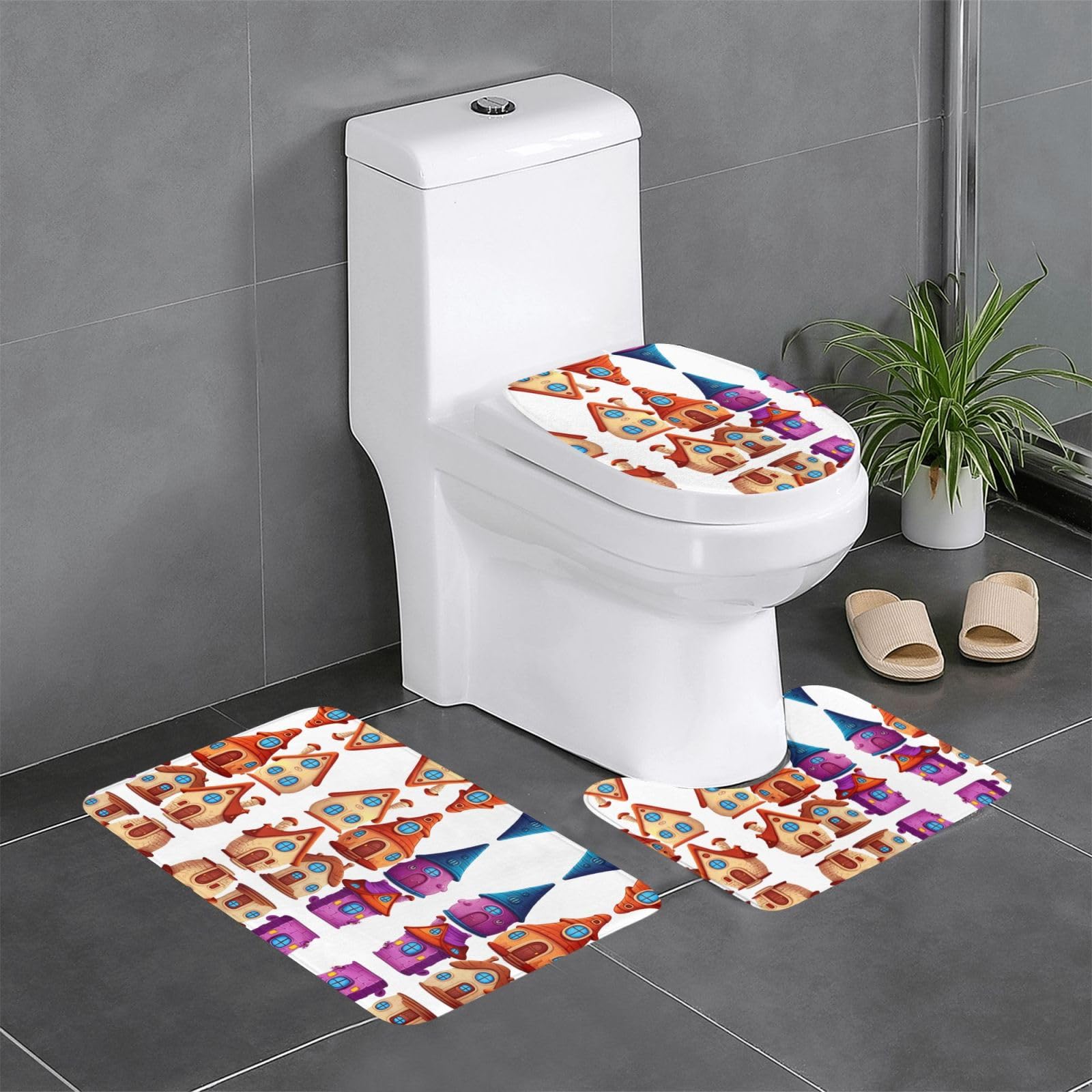 Tapis de salle de bain antidérapants lot de 3 pièces HJFCZH pour sol meuble-lavabo