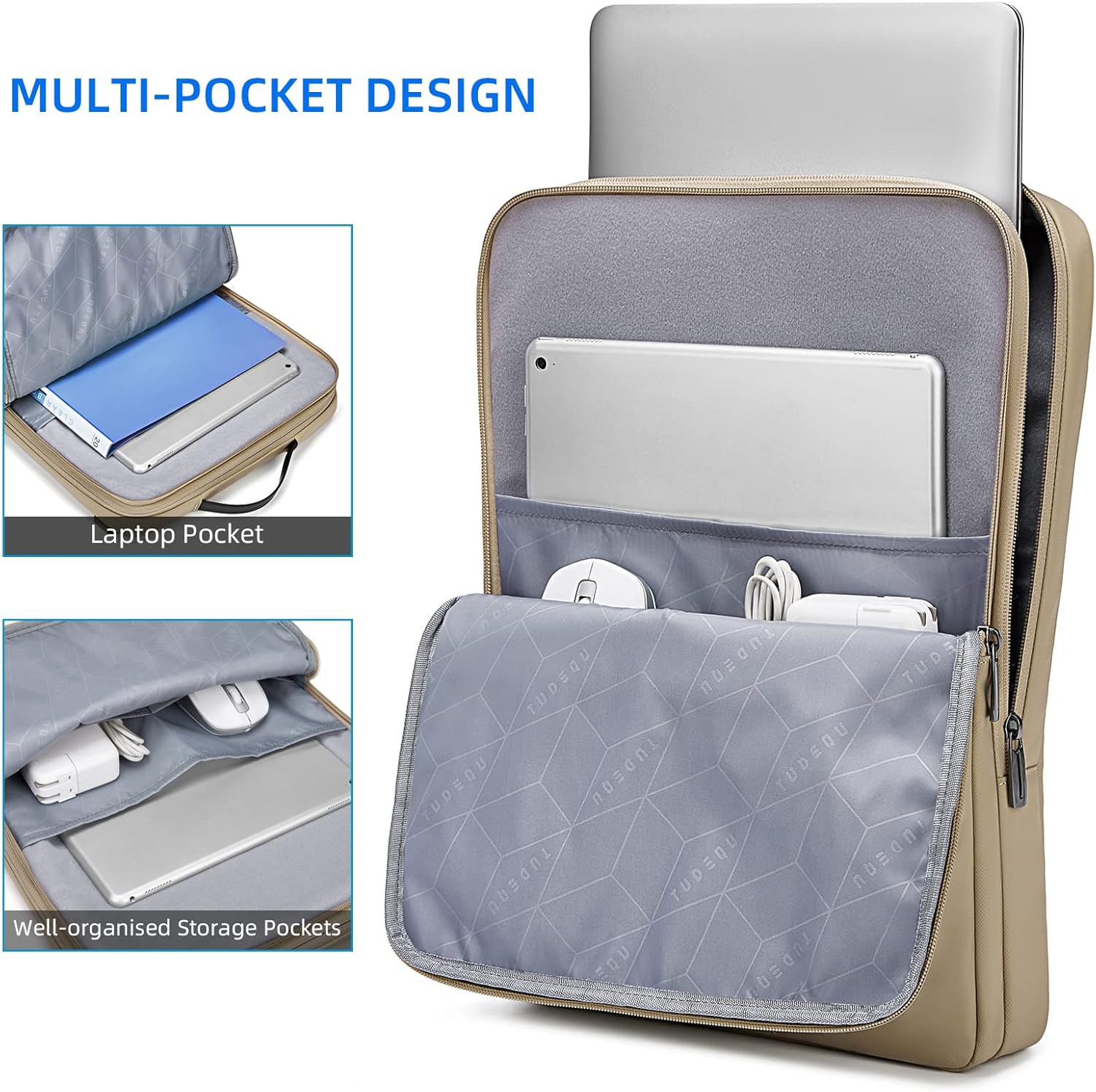 TUDEQU Laptop Bag 15.6 Inch Laptop Carrying Case,Water Resistant Slim Computer Bag Briefcase with Shoulder Strap for WomenMen