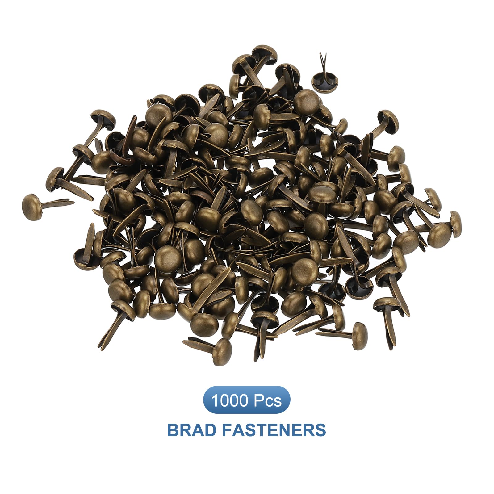 PATIKIL 1000 PCS Paper Brass Fasteners Split Pins Pastel Mini Metal Brads Round Head Plated Fastener for Craft Art Scrapbooking DIY Supplies Bronze Tone - Image 3