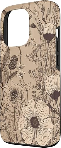 Miniatura 2 de Funda para iPhone 13 Pro Beige Tan Wildflower Floral Minimal Flower Boho