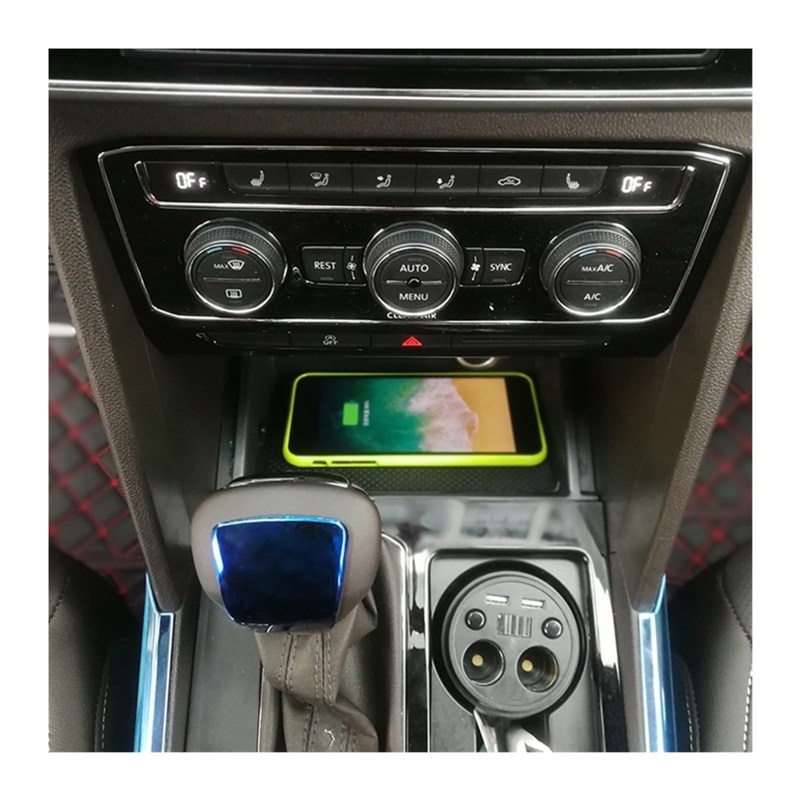 LHD samochodowa bezprzewodowa ładowarka do telefonu QI akcesoria do płytek ładujących, dla VW, dla Jetta, MK7, dla t-cross 2019, dla T-ROC, dla Teramont, dla Phideon 2016-2019 Panel ładowania b