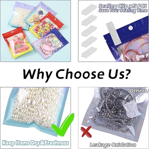 Miniatura 4 de 150 bolsas de Mylar a prueba de olores de 3.5 x 4.7 pulgadas para el almacenamiento de alimentos, bolsas resellables de Mylar degradadas con ventana