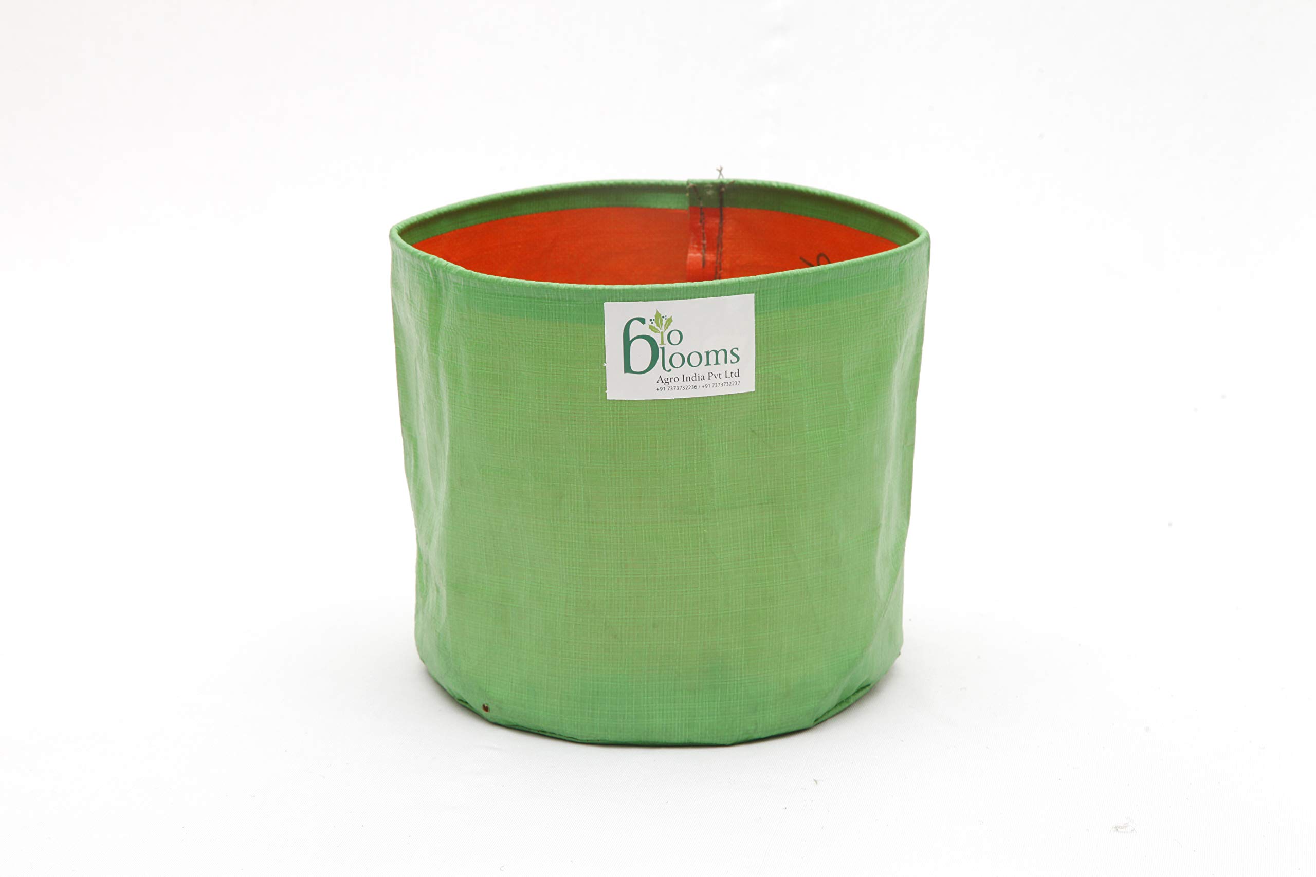 Bio Blooms Agro India Pvt.Ltd. 12X12Inch HDPE Plant Grow Bags for Terrace Gardening | Pack of 10 | Green & Orange Color | Outdoor Use — Amazon image 2