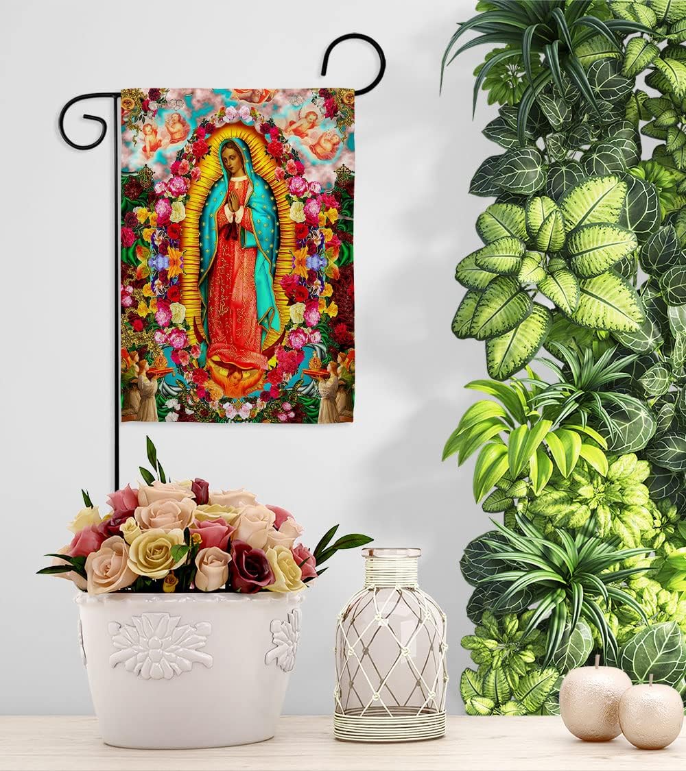 Our Lady of Guadalupe Flag Home Decor Faith Hope Grace Grave Yard Decorations For Cemetery Peace Dove Religious Decoration Religion Easter Garden Sign Christian Gifts Made In USA - Image 9