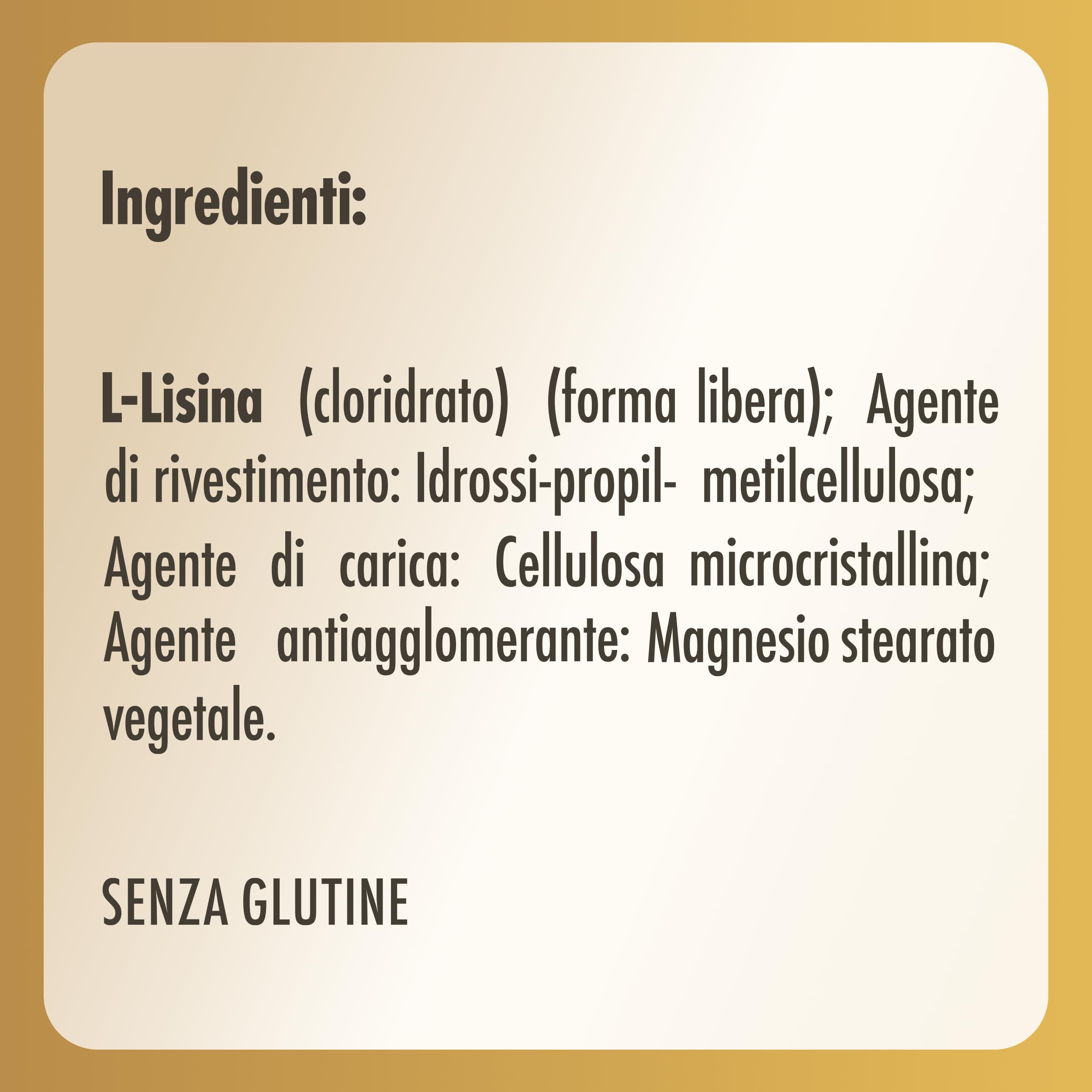Solgar LISINA SIMPLEX, 50 capsule vegetali – L‑Lisina HCl – amminoacido essenziale
