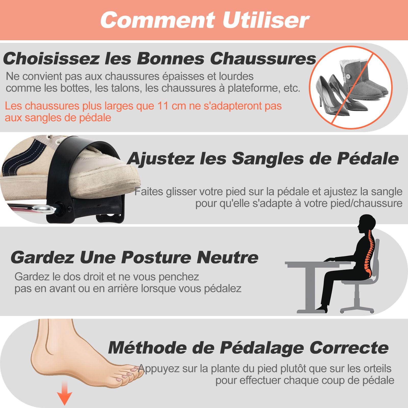 GYMAX Mini Vélo d'Appartement, Pédalier sous Bureau, Intensité Réglable, Verrous de Sécurité