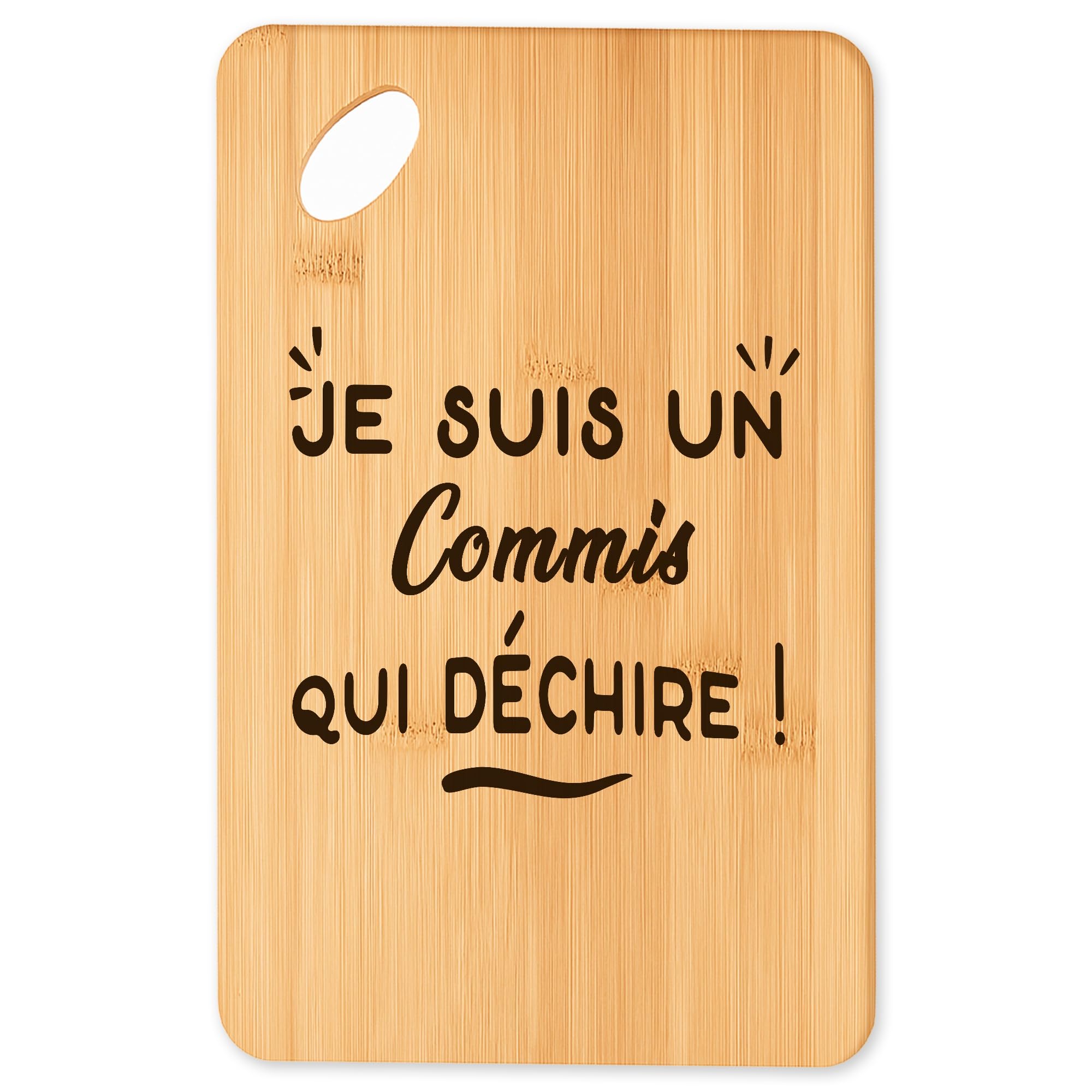 Cadeau original cuisine : Planche à découper Commis Qui Déchire humour