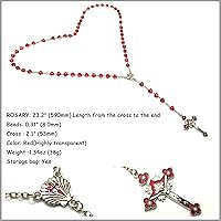 Vista 4 de Rosario Cuentas Chaplet en forma de corazón Cristal Artificial Rosery Cruz Regalos católicos