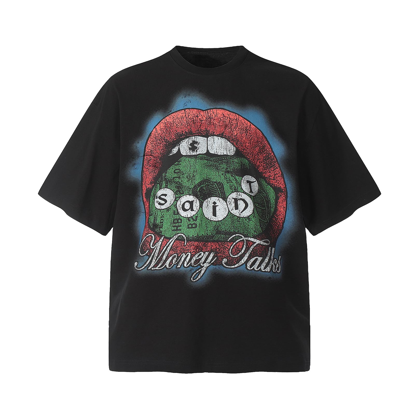 Arnodefrance Men Vintage Graphic Printing T-Shirt Hip Hop Rapper Tee Shirt Cotton Short Sleeve Shirt X-Large Black6