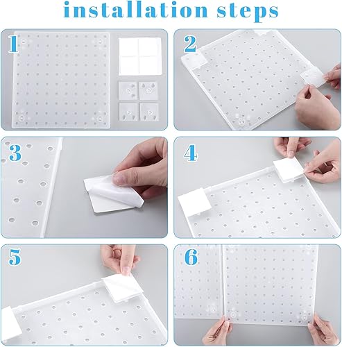 Miniatura 4 de 8 juegos de tableros de clavijas para montaje en pared, tablero de clavijas de plástico, organizador de pared para garaje, kit de panel de clavijas,