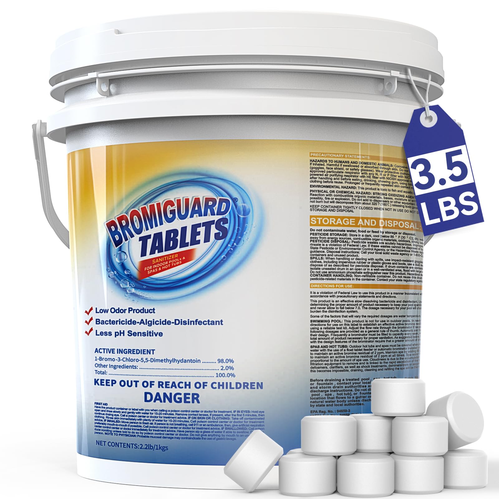 Bromine Tablets for SPA Hot Tub 3.5LB, Brominating Tablets Booster