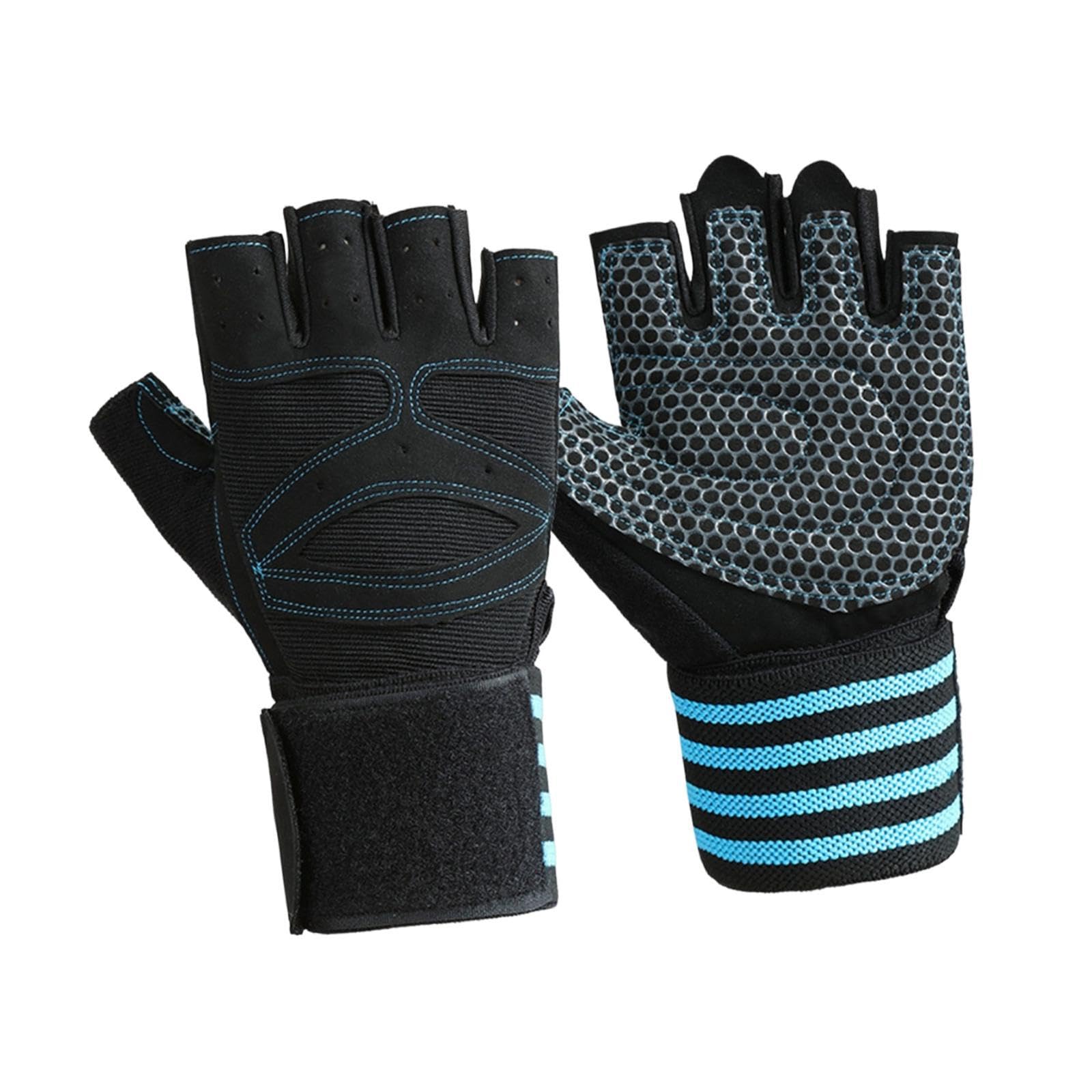 2Pcs Workout Gloves Nonslip Exercise Gloves for Fitness Indoor Weightlifting L Blue-image-20