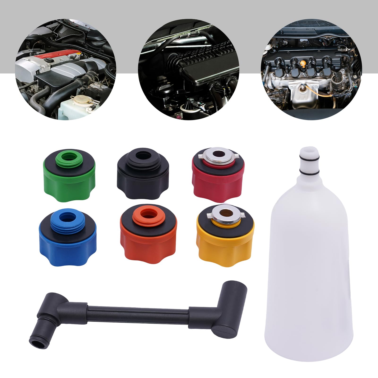 Juego de 10 embudos de aceite para motor, embudo para coche con manguera, embudo de inserción, juego de adaptadores universales para cambio de aceite, herramienta de inserción para coche, con tubo de