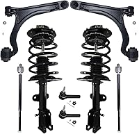 Vista 318 de Detroit Axle - Kit de puntales delanteros para Ford 2000-2004 Focus 2 puntales con muelle helicoidal 2 brazos de control inferiores con rótulas 2001