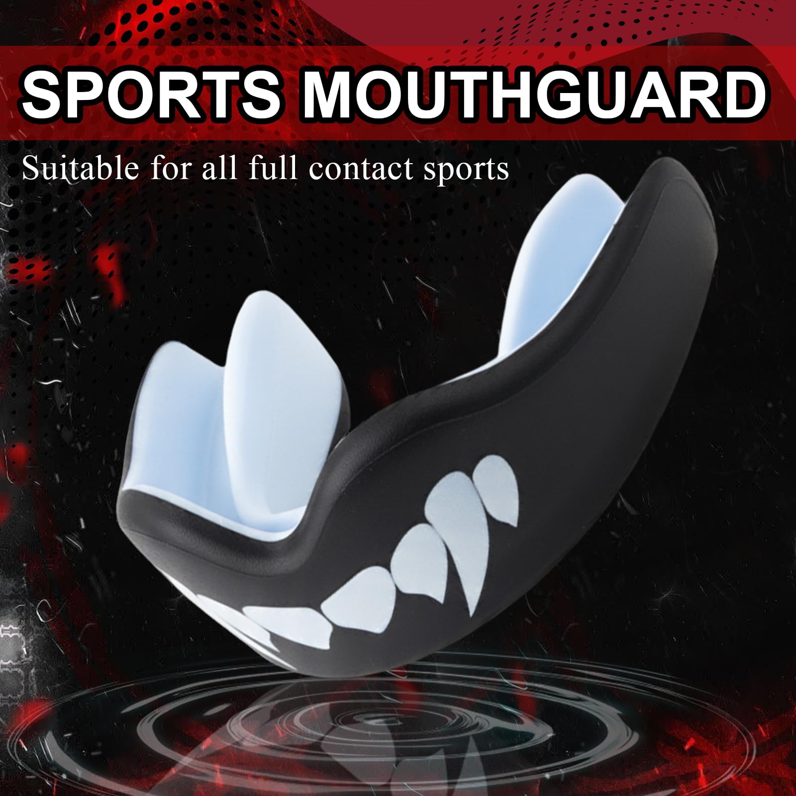 Sport Protège-Dents,Protege Dents Boxe pour Adultes,Adultes Sport Bouche de Protection,Gouttière Coque DentaireProtege Dent,Pour boxe et autres sports et de combat,Noir