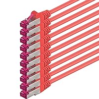 1aTTack.de 0,5m - rosso - 10 pezzi - Rete Cavi Cat6a S-FTP CAT 6a doppia schermatura