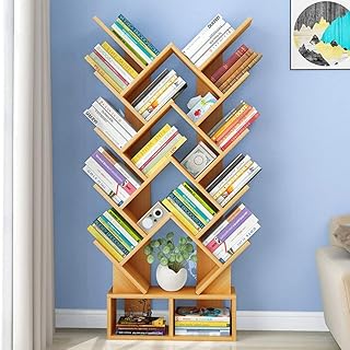 Jianghuayunchuanri Regał na książki prosty nowoczesny drewniany regał w kształcie drzewa regał na książki regał do przechowywania półek organizer do przechowywania książek do salonu domu lub biura na dokumenty rośliny album magazynowy