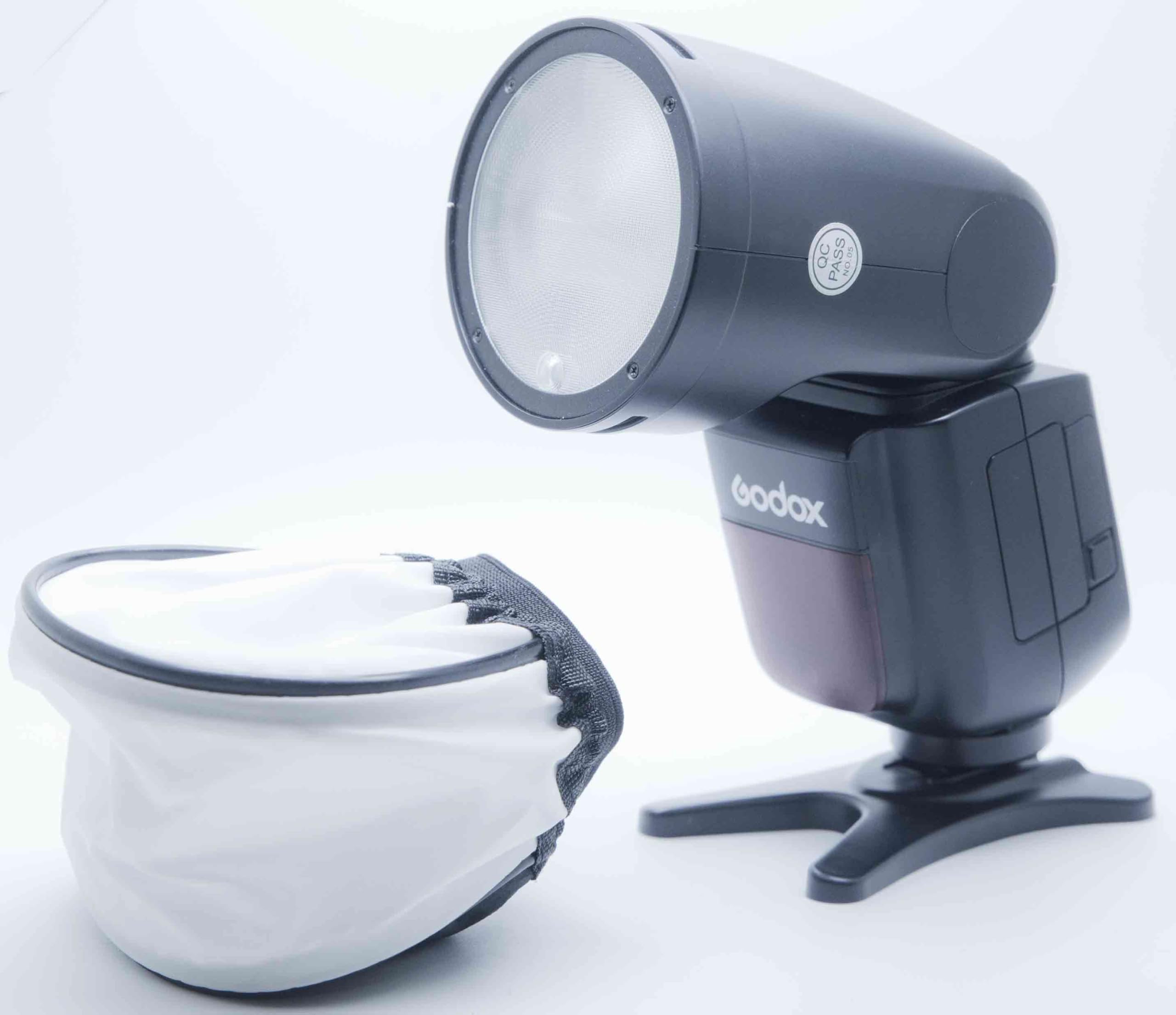 OKRĄGŁY FLASH MAKRO ZEWNĘTRZNY ODBLASK SOFTBOX dyfuzor lustrzany kompatybilny z GODOX V1 V1n V1c V1s V1f V1p V1 PRO NEEWER Z1 Z2 Yongnuo YN650EX-RF lampa błyskowa okrągła fotografia portretowa