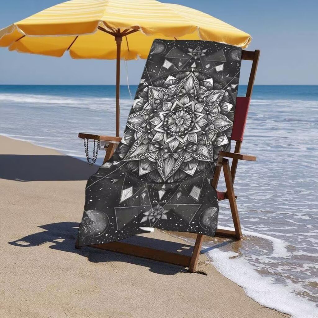 Telo Mare XXL 220x100cm/35x70cm, 2 Set Telo Mare Microfibra Marocco Asciugamano Palestra Uomo, Antisabbia, Leggero, Asciugatura Rapida, Teli da Spiaggia Grandi Accessori per Camping Natation Yoga B-76