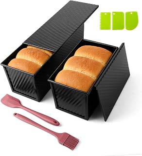 2 pieces of bread baking tin with lids, 31.8 x 12 x 114.5 mm bread pan with lid, 21.5 x 12 x 11 cm bread pan black bread pan with ventilation holes, bread pan, non-stick baking tin for bread