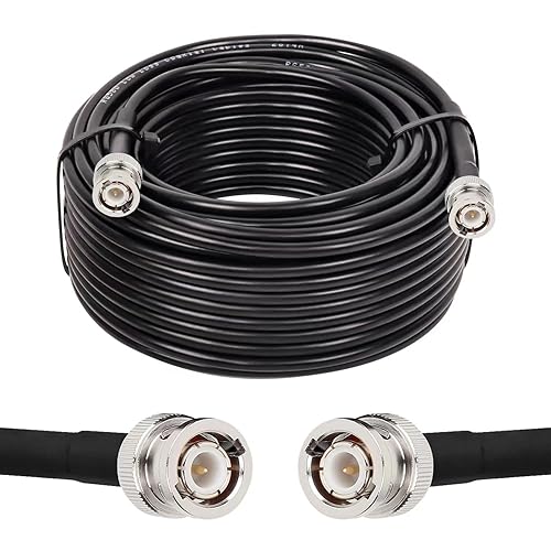 Miniatura 34 de Cable BNC - Cable coaxial RG58 de 50 ohmios macho a macho, cable coaxial de extensión BNC de baja pérdida con antenas, radios RF, módems