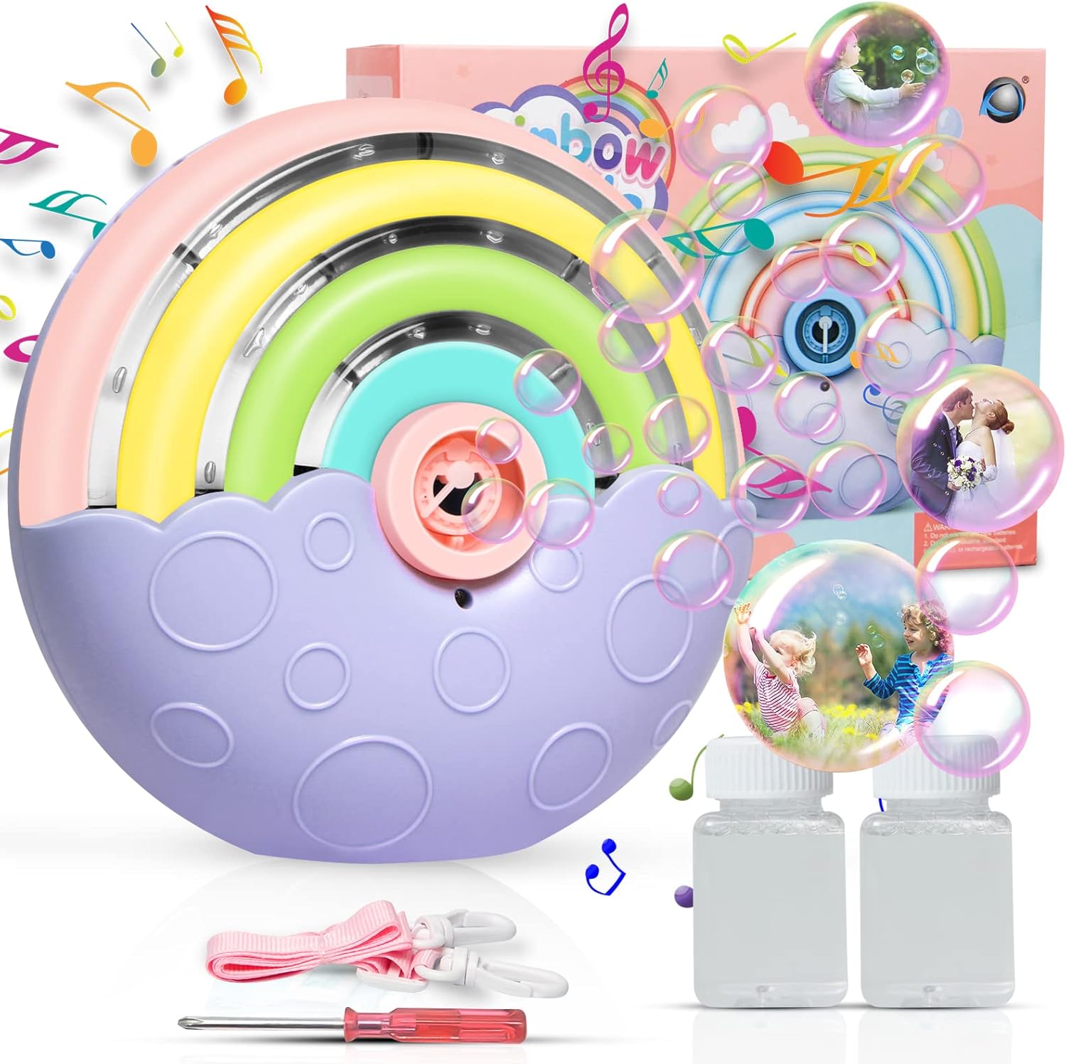 Bubble Machine,Automatic Bubble Machine for Kids with 2 Bubble Solution ...