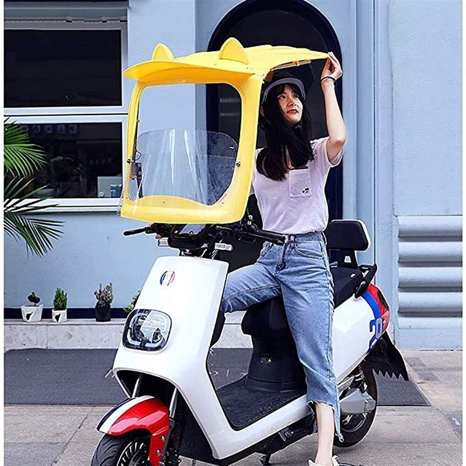 Housse imperméable pour scooter avec pare-soleil universel