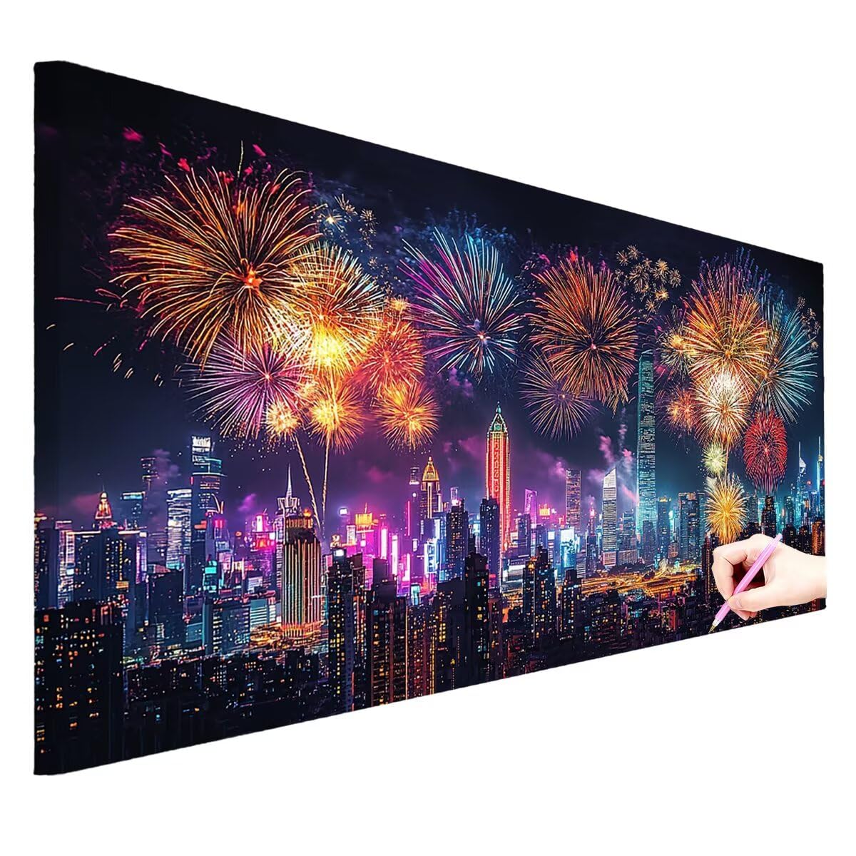 Diamond Painting Groß XXL 200x100cm, 5D Diamond Painting Stadt Bilder -0399