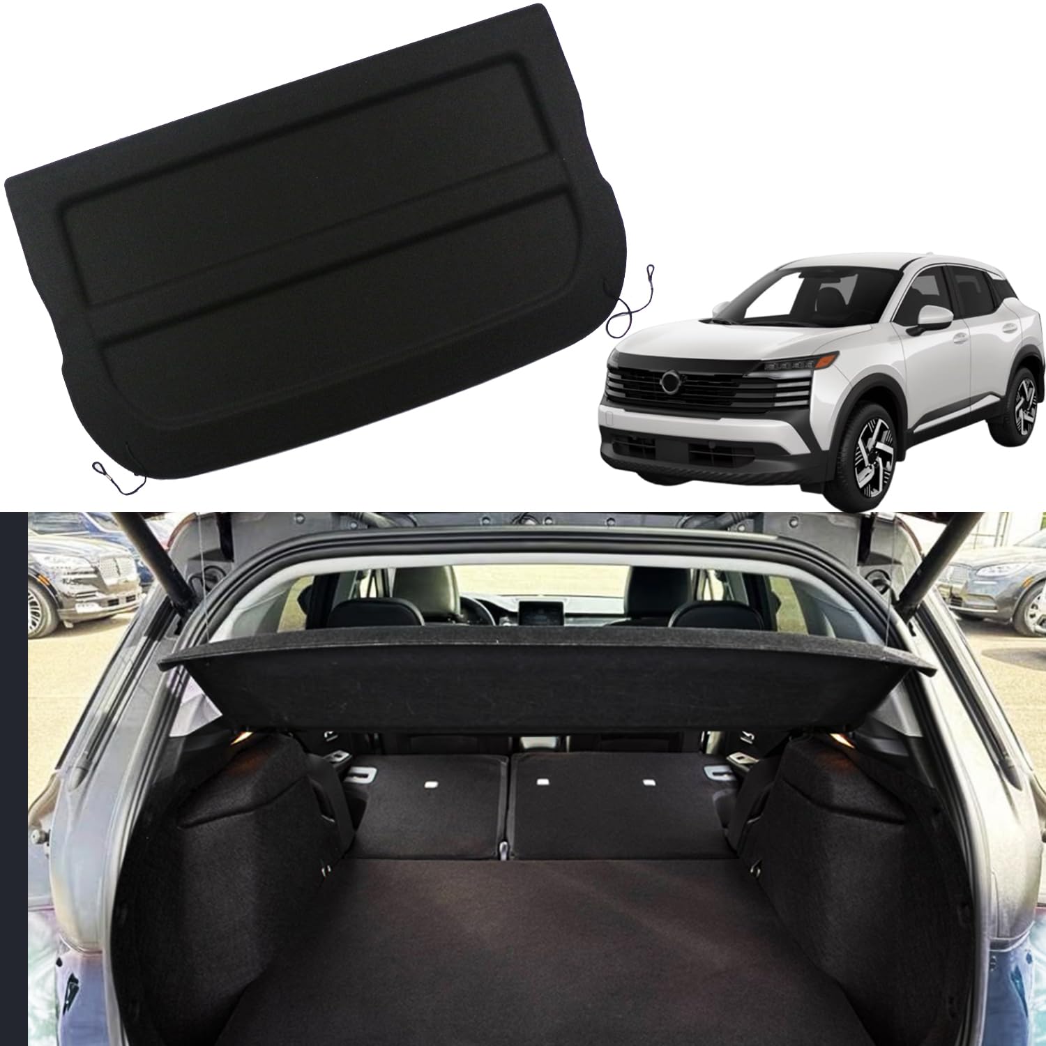 Cargo Cover for Nissan Kicks 2025 2026 Accessories Rear Trunk Cover Rear Trunk Security Cover Shielding Shade (Not for 2025 Nissan Kicks Play)