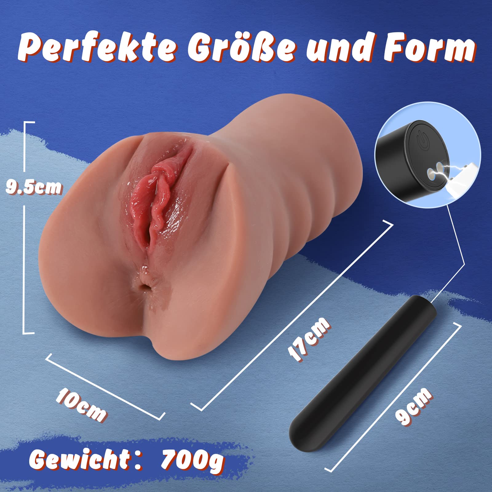 700G Juguetes Sexuales Masturbador Masculino Juguetes Eróticos Para Adultos con Vibrador 3D Vagina Clítoris Anal Anillo de Polla Masturbádores Masculino Real Juguetes Eróticos Para Pareja Sexuales
