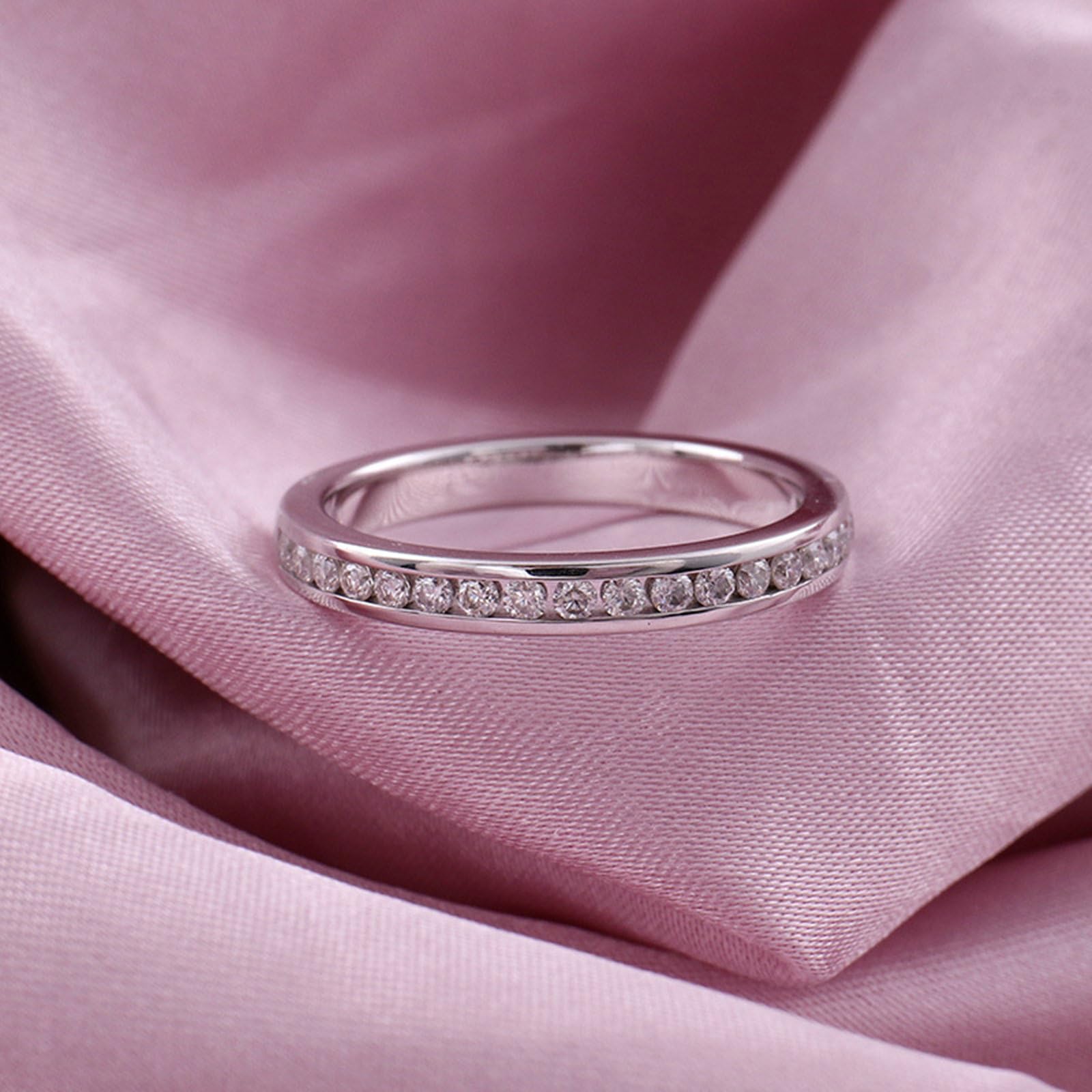 Beydodo Fedi nuziali 750 585 375 in vero oro da donna, con moissanite, anello di fidanzamento, fedi nuziali senza nichel, misura 50-62, 57 (18.1), metallo prezioso Gemma, Moissanite