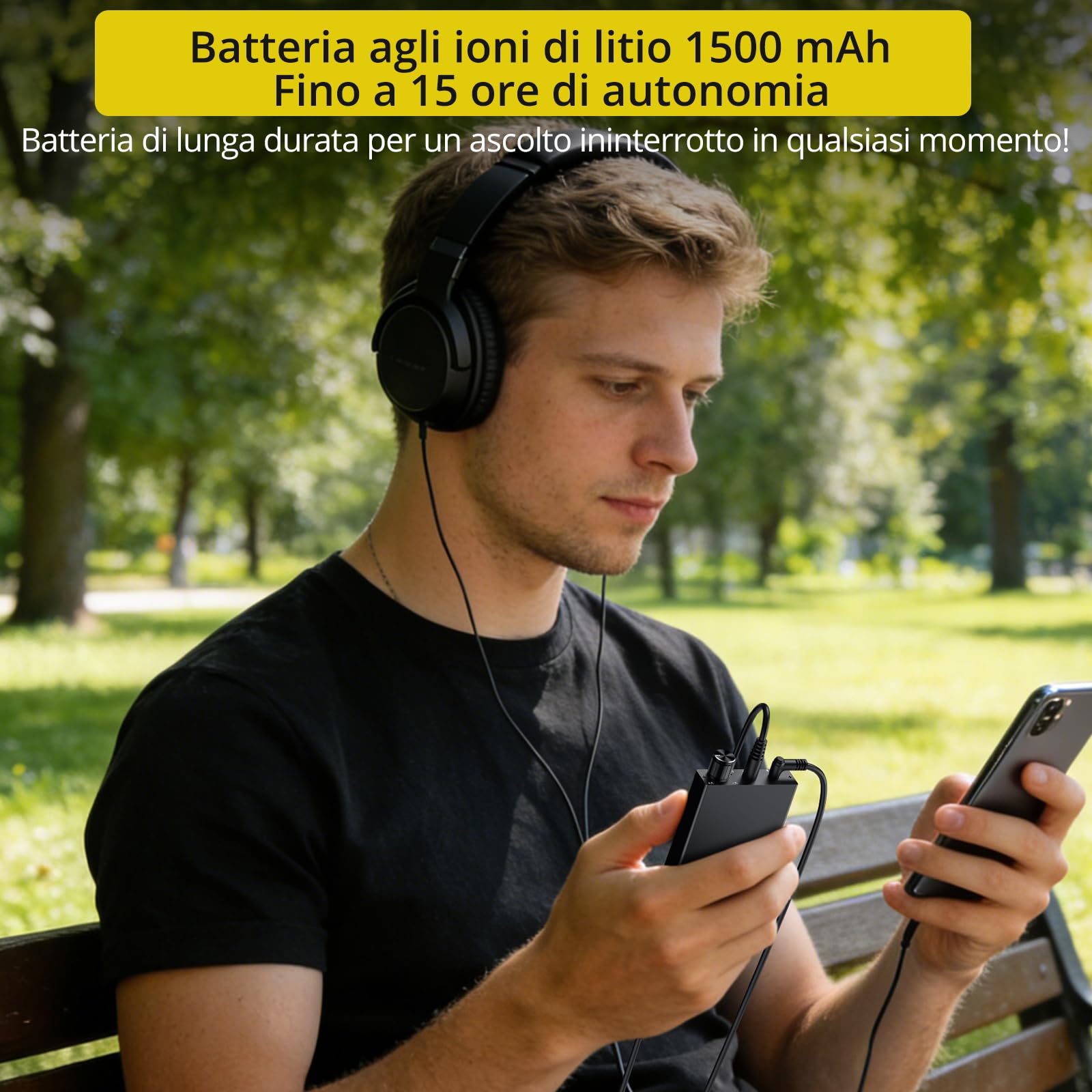 PROZOR HiFi Amplificatore per Cuffie da 16-300Ω Portatile, con Interruttore Gain, Amplificatore per Cuffie da 3,5 mm Ricaricabile USB-C AMP Design in Alluminio Compatibile con Smartphone, PC, MP3/4