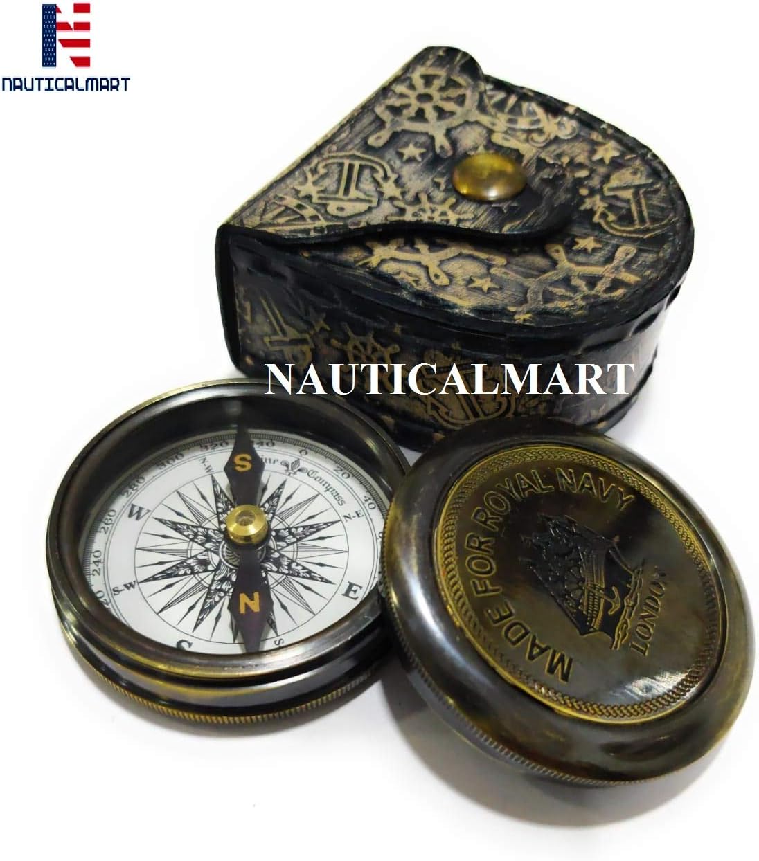 NauticalMart Moral Antique Compass "Integrity,Responsibility,Forgiveness,Compassion" with Case Gift