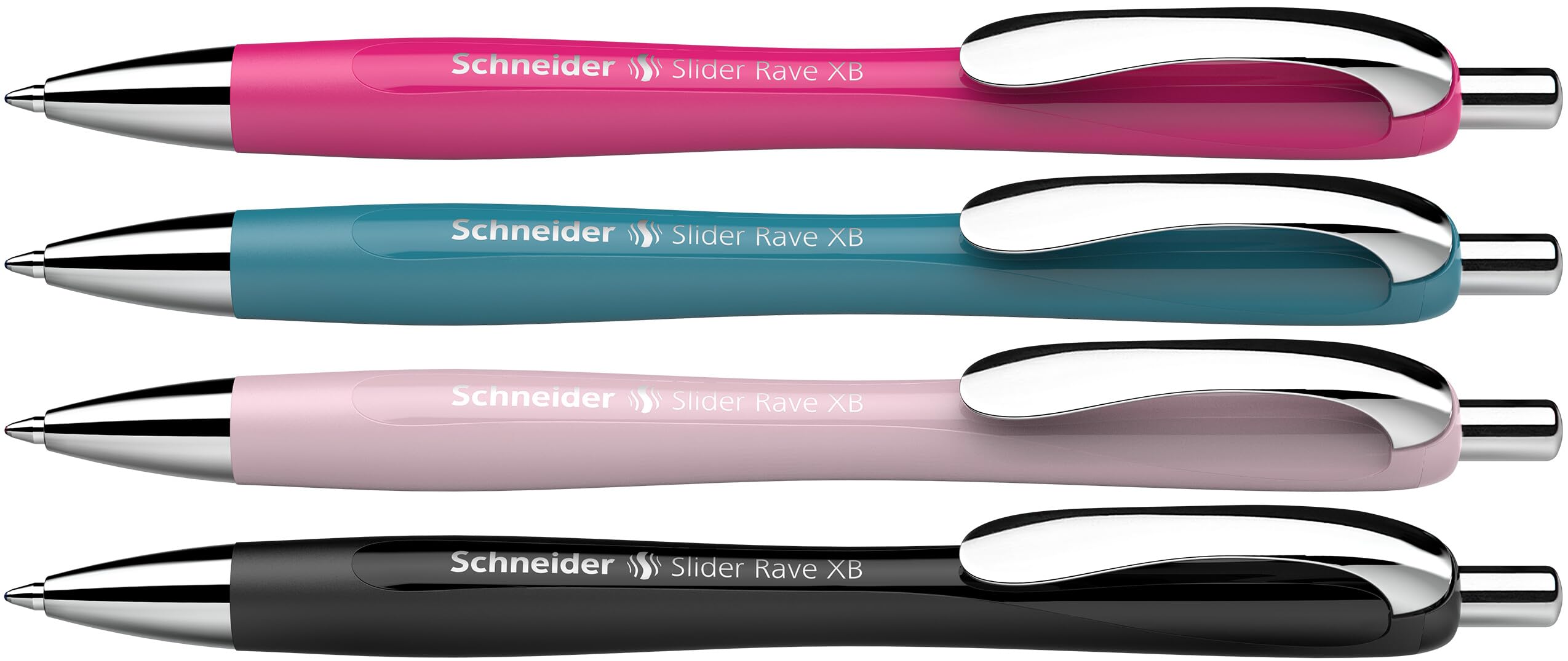 Nahaufnahme der gummierten Griffzone des Schneider Slider Rave XB Kugelschreiber, die den Komfort betont.