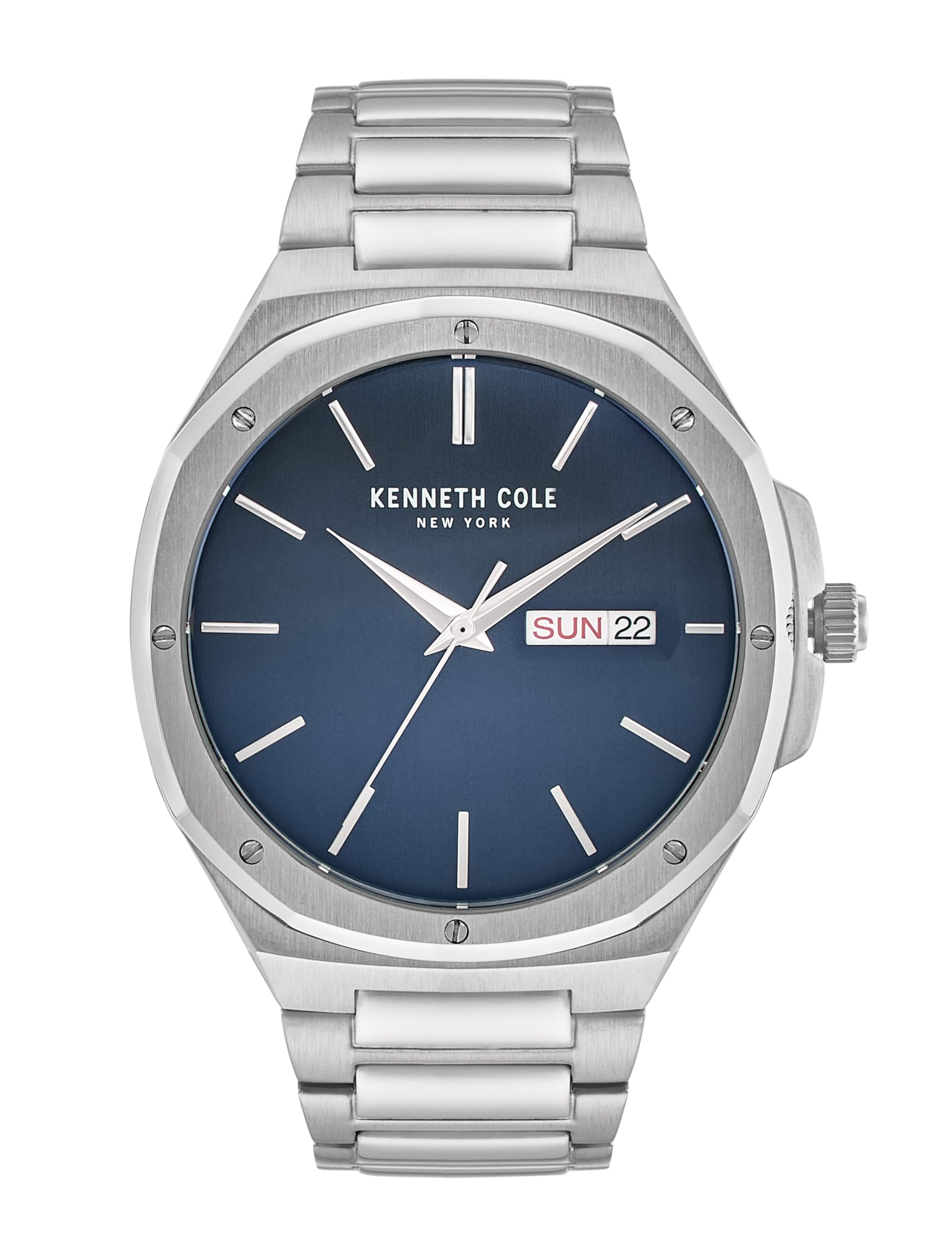 kenneth cole new york Kenneth Cole Quartz Analog with Day & Date Blue Dial Silver Stainless Steel Strap Watch for Men - NEKCWGH2104803MN-picture-22