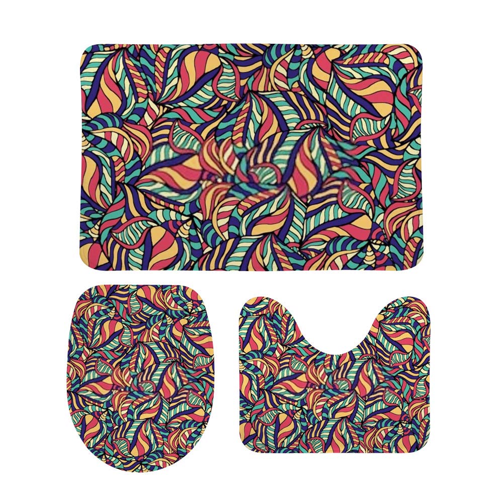 Tapis de bain velours corail abstrait pour une sortie de douche cocooning