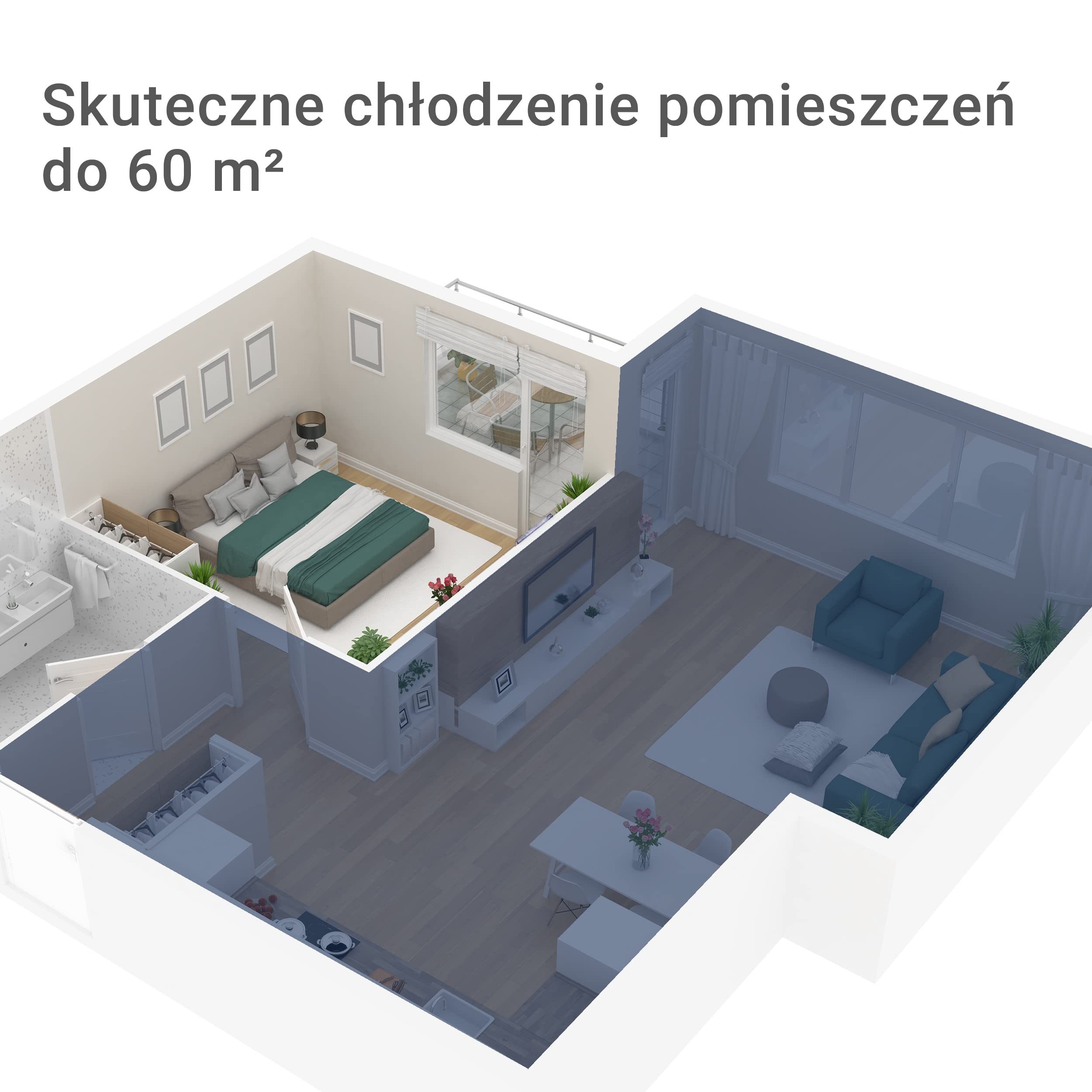 Przenośny klimatyzator SUNTEC Transform 12.000 Eco R290 | Klimatyzacja do pomieszczeń do 60 mkw. | Wąż wywiewny | Klimatyzator i osuszacz z eko-chłodziwem | 12 000 BTU/godz. | Do domu i biura