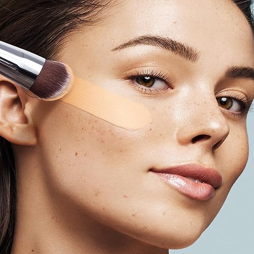 Miniatura 5 de EIGSHOW Pro Brocha inclinada para base, cerdas anguladas, máscara Kabuki, cepillo facial perfecto para mezcla de pulido de crema líquida en polvo