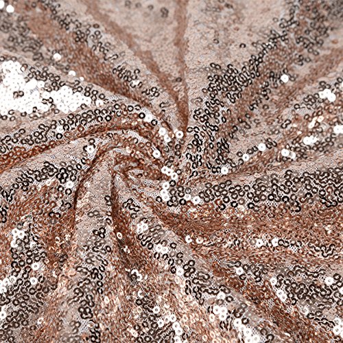 Zdada Rose Gold Square Sequin Tablecloth - 50X50 Inch Seamless Sparkly Tablecloth For Wedding Party Banquet Rectangular Dinning Kitchen Table #TOP4