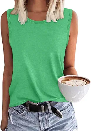 KISSMODA Womens Flora Print Tank Tops Ribbed Summer Shirt Sleeveless Summer Casual Women Blouses(S-3XL)