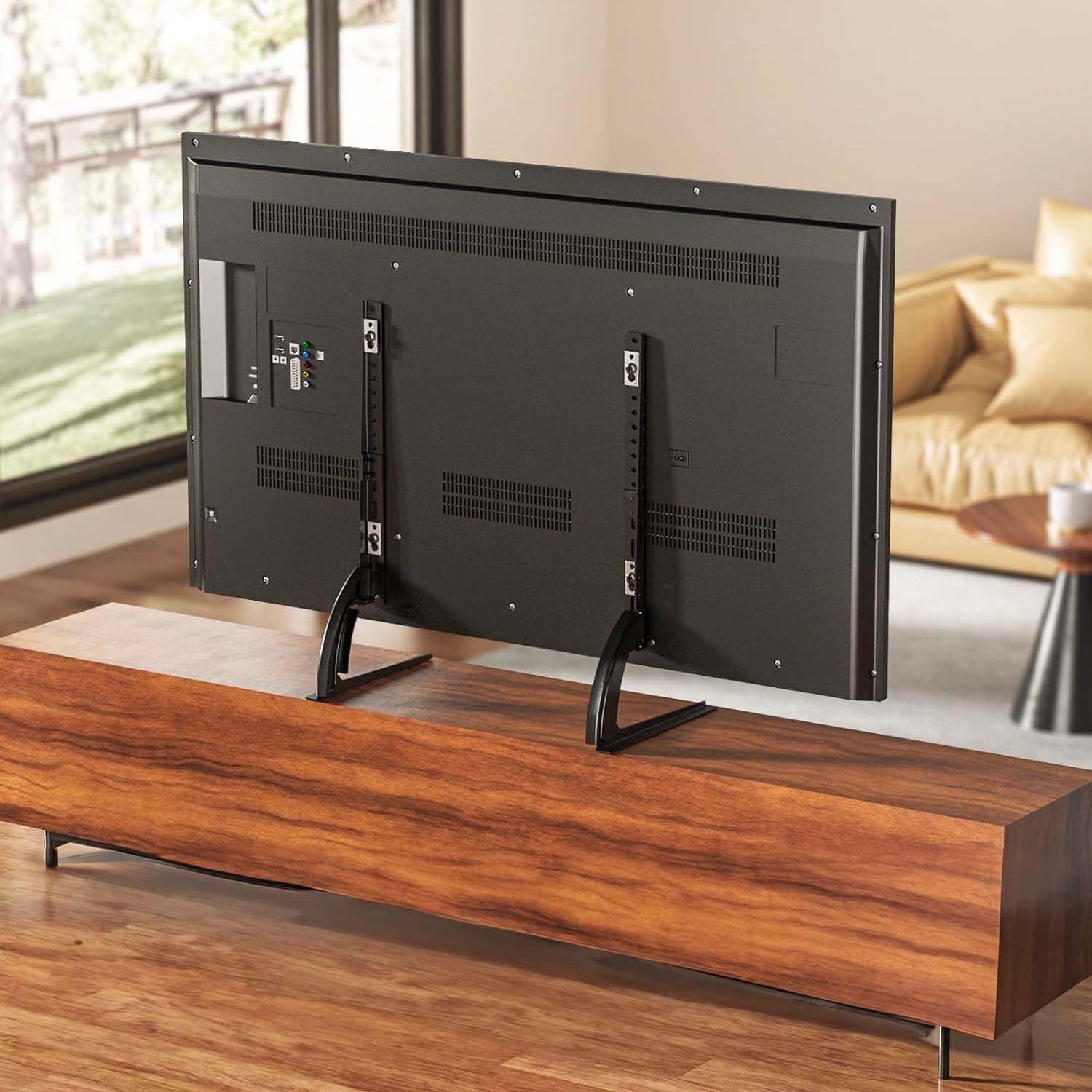 Avilia Supporto Doppio per TV e Monitor - Piedistallo per Televisore e Schermo Computer, da Appoggio, da 23 a 75 Pollici, Regolabile, Portata 50kg