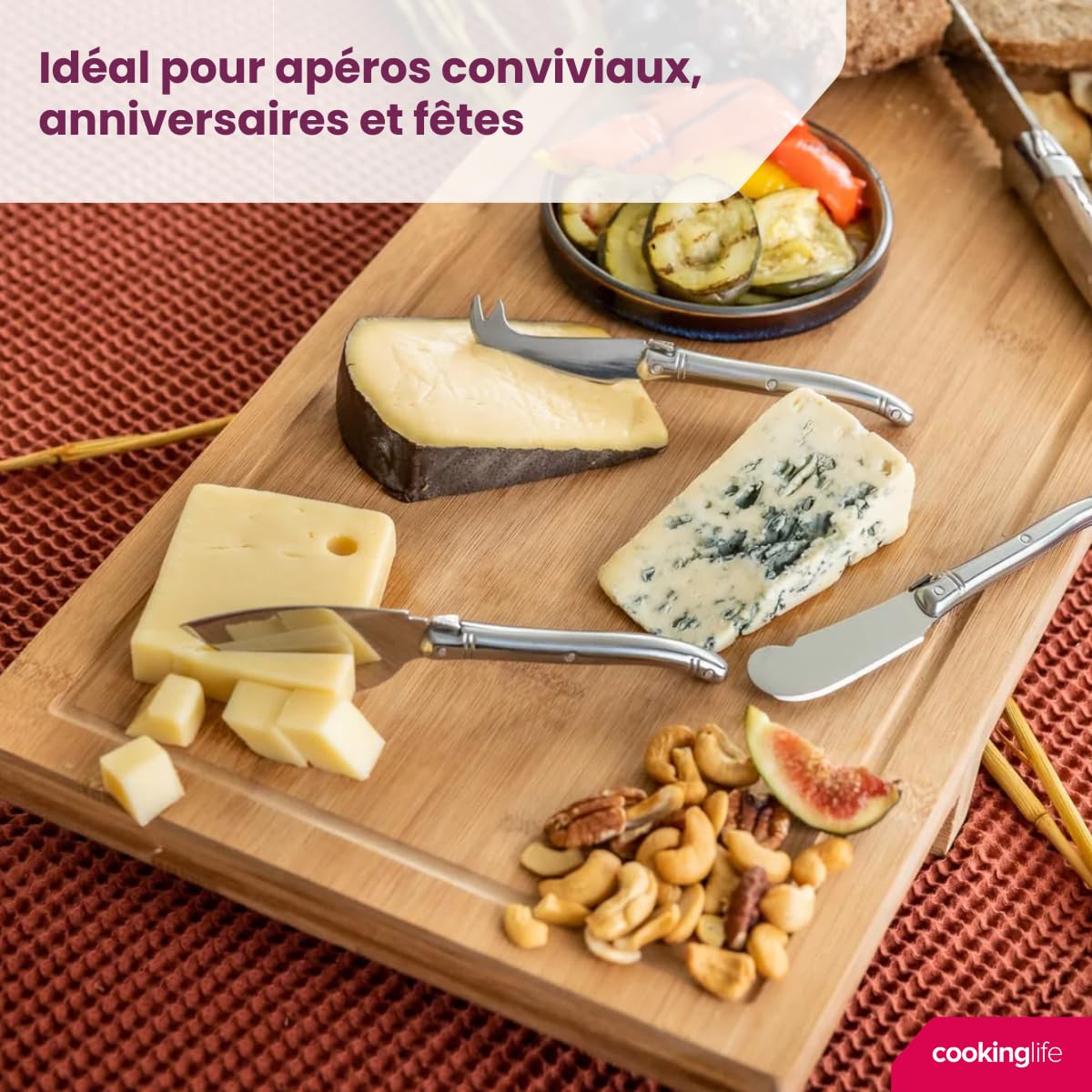 Cookinglife Planche à Servir XXL Bambou 100 x 26 cm