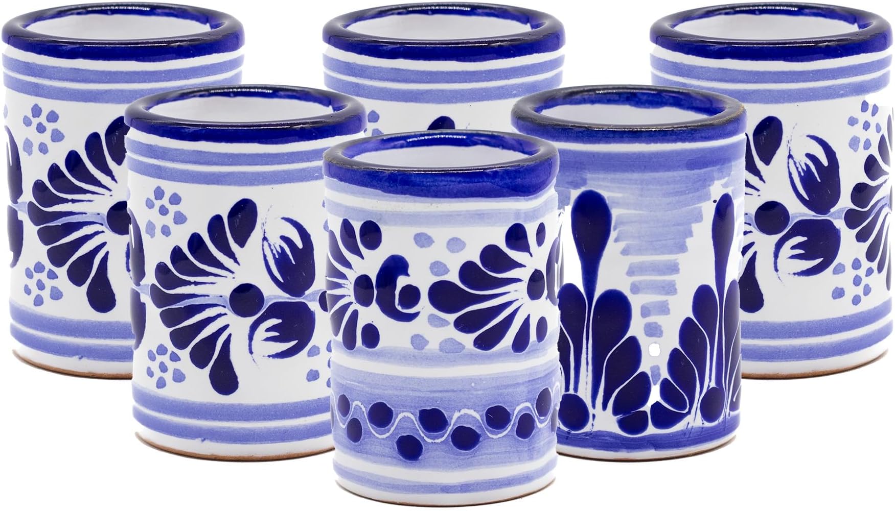 Talavera Lot De 4 Verres à Shot Mexicains Faits à La Main Avec 4 Tasses