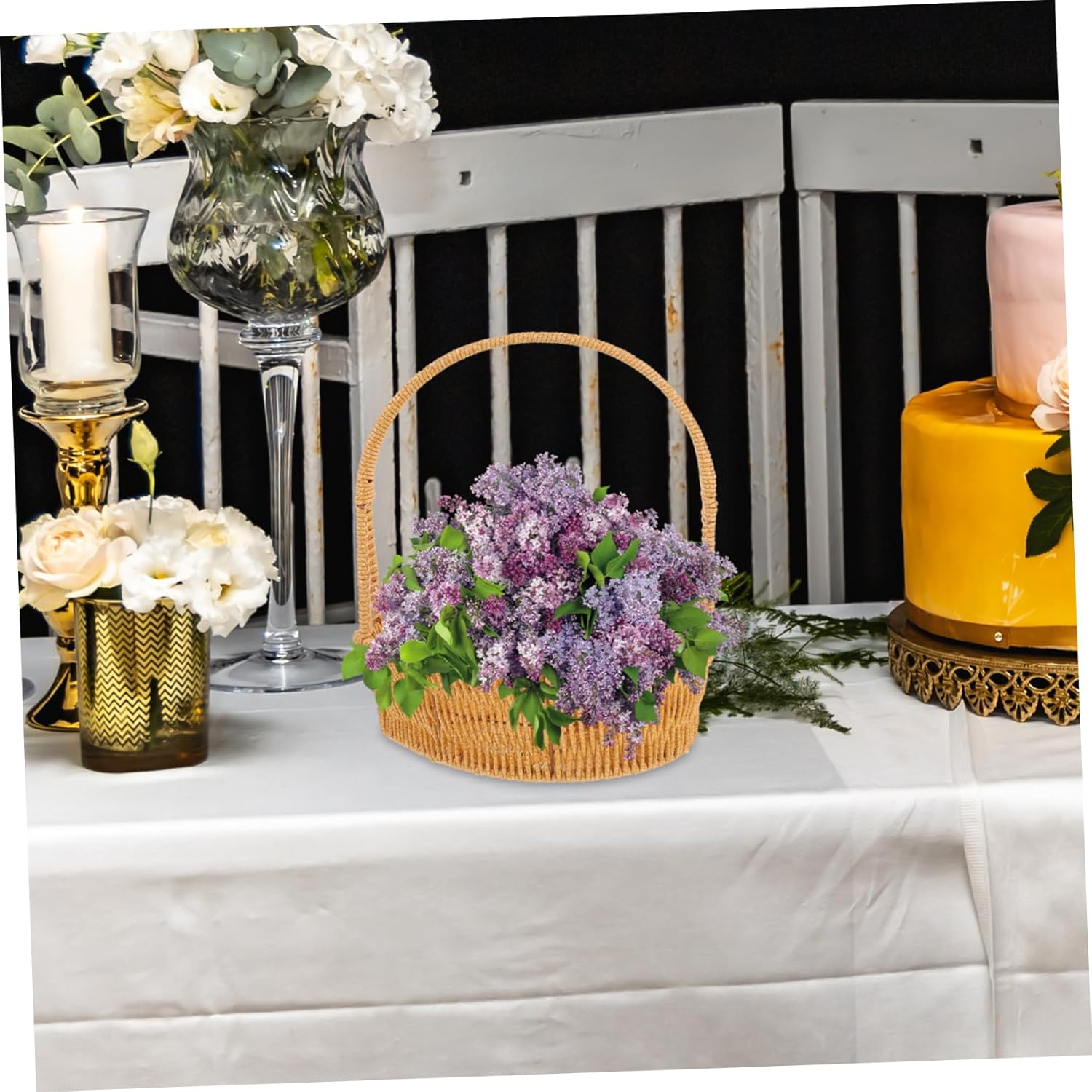 ABOOFAN Handmade Heart Shape Woven Basket Decorative Storage Basket for Flowers Candy and Small Items Rustic Style